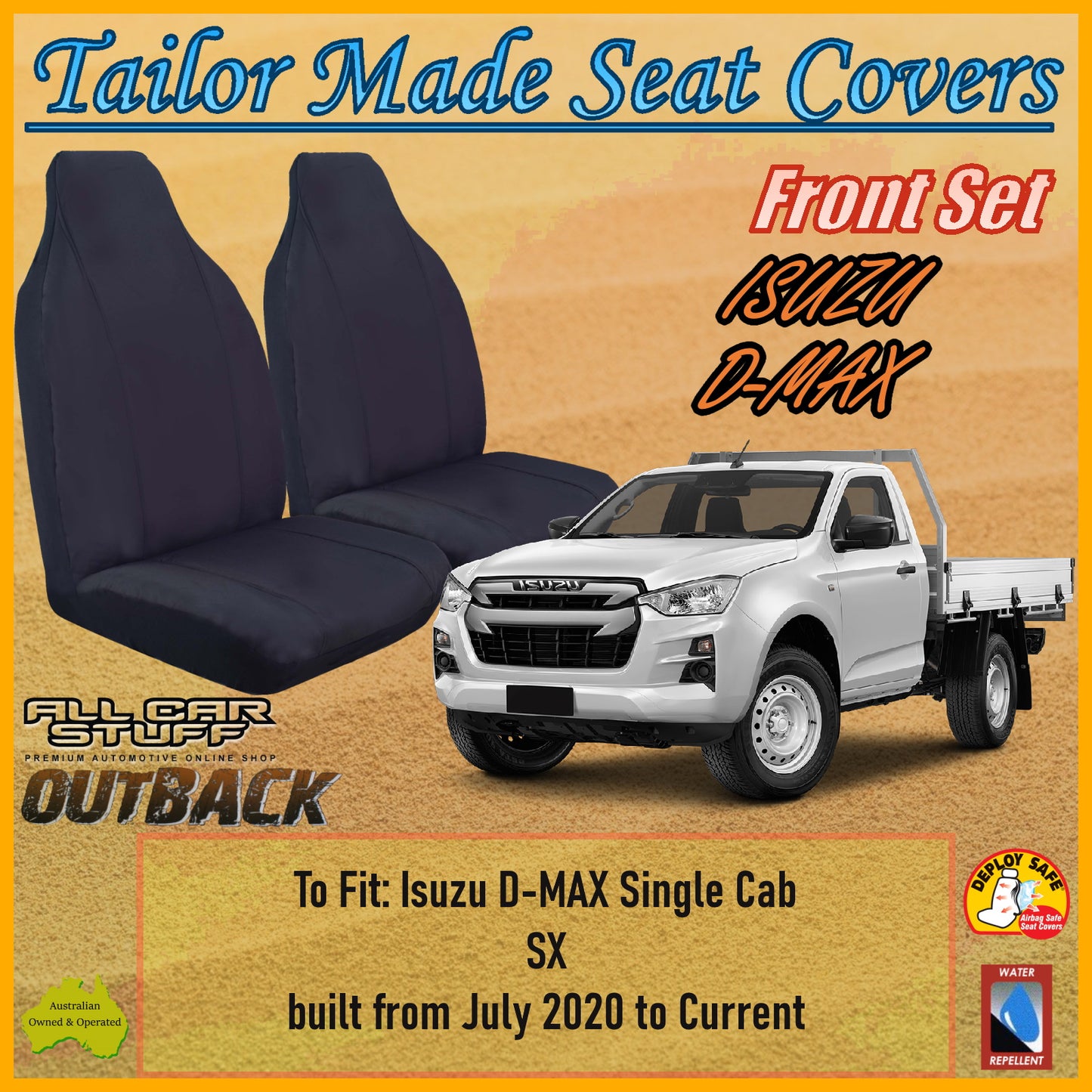 ISUZU D MAX SINGLE CAB 20-24 CAR SEAT COVER SET