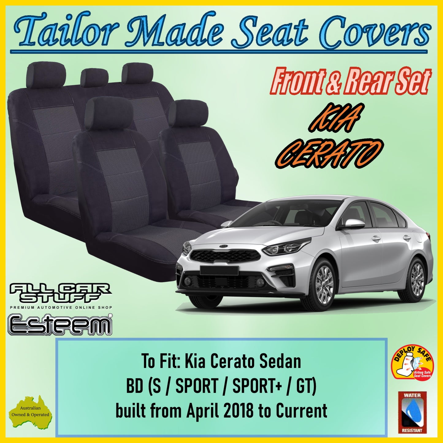 KIA CERATO SEDAN CAR SEAT COVER SET