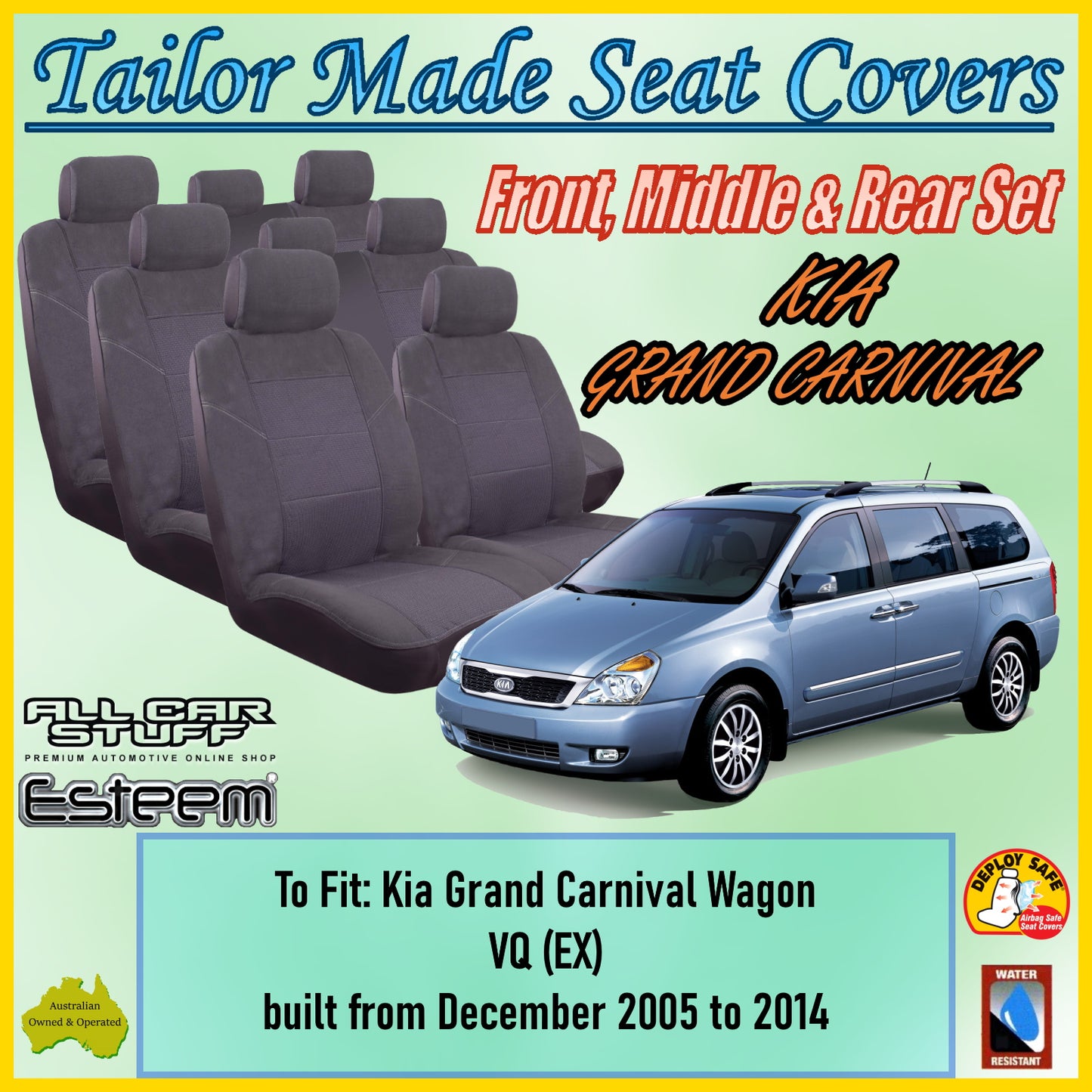KIA GRAND CARNIVAL 05-14 CAR SEAT COVER SET