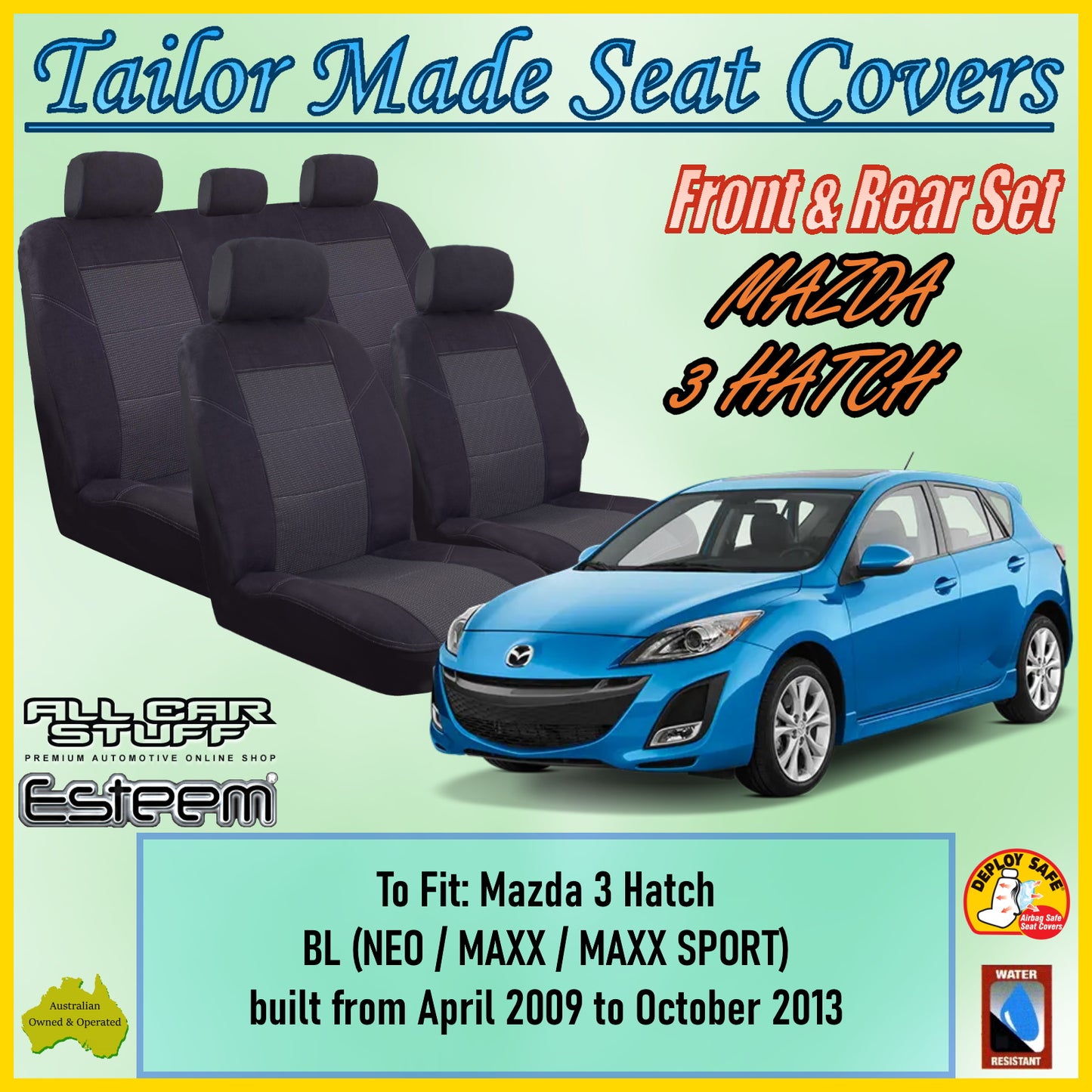 MAZDA 3 HATCH 09-13 CAR SEAT COVER SET