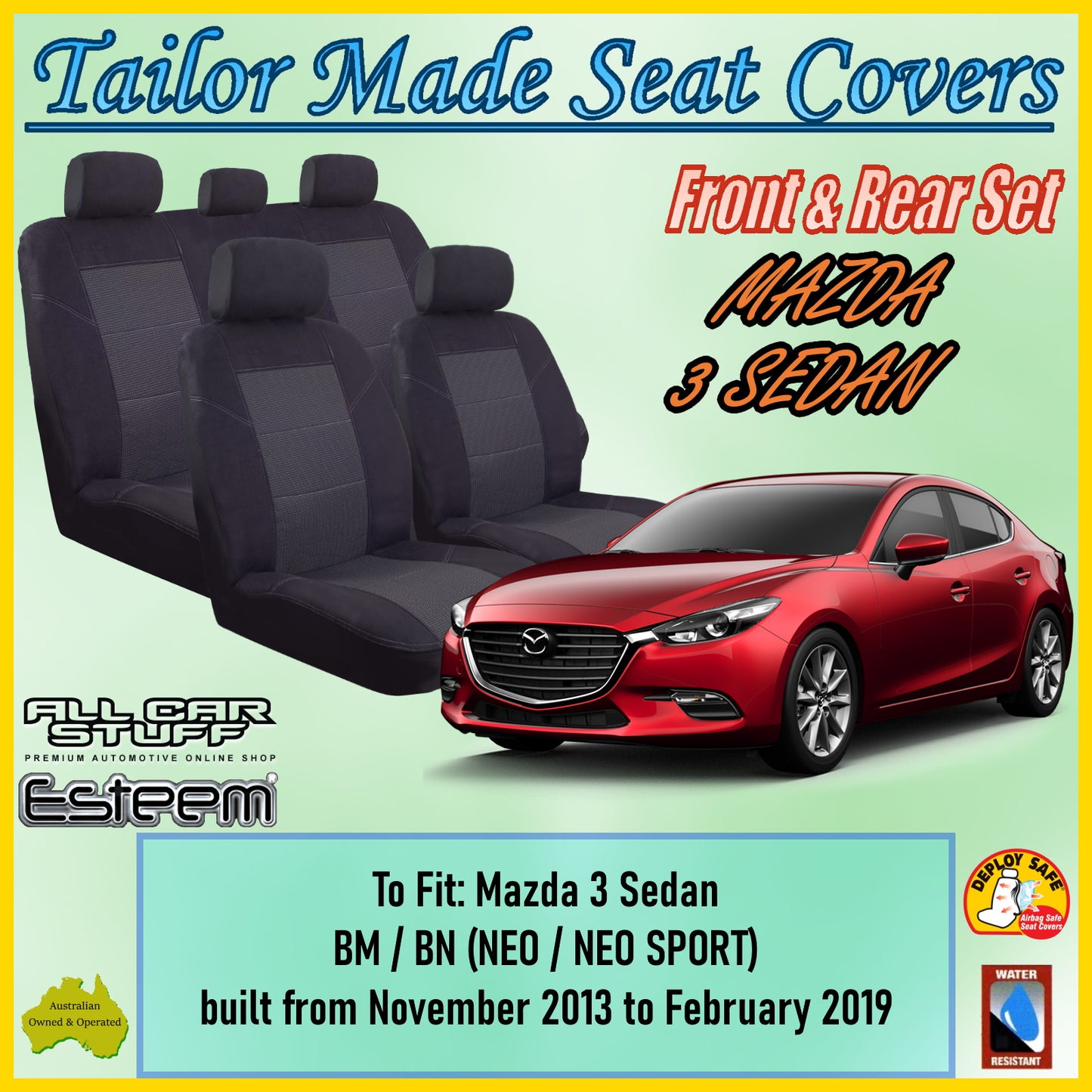 MASDA 3 SEDAN BM/BN 13-19 CAR SEAT COVER SET
