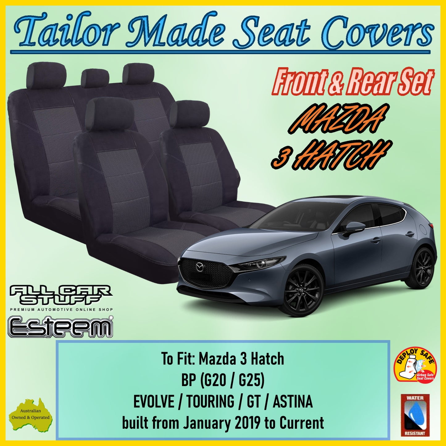 MAZDA 3 HATCH BP 19-24 CAR SEAT COVER SET