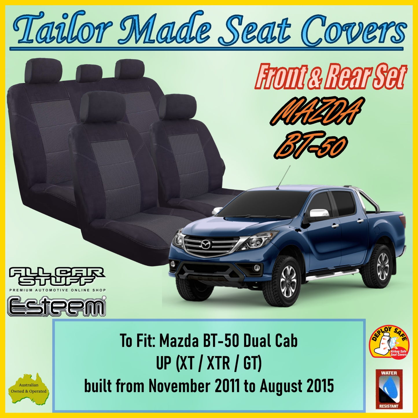 MAZDA BT-50 DUAL CAB 11-15 CAR SEAT COVER SET