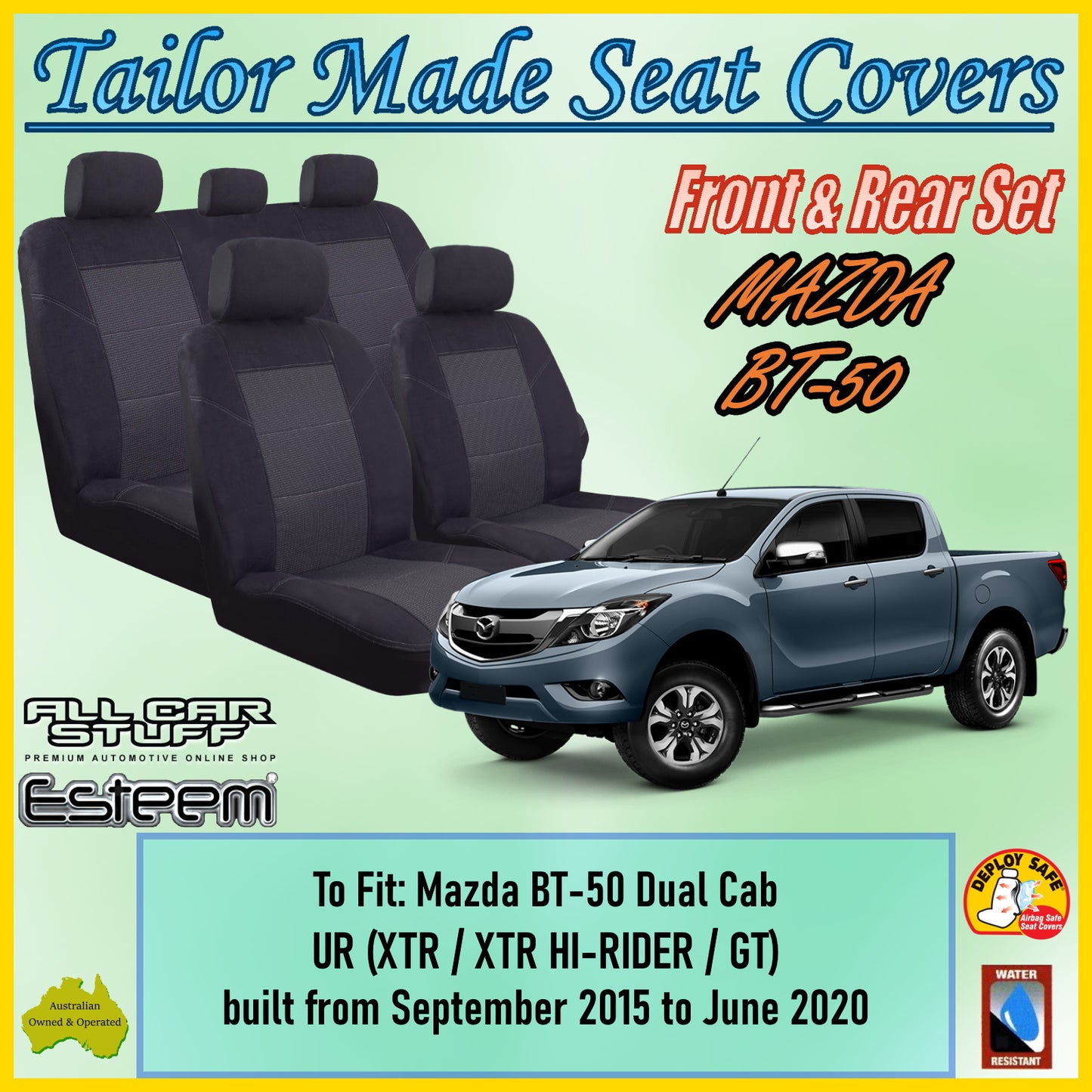 MAZDA BT-50 DUAL CAB UR 15-20 CAR SEAT COVER SET