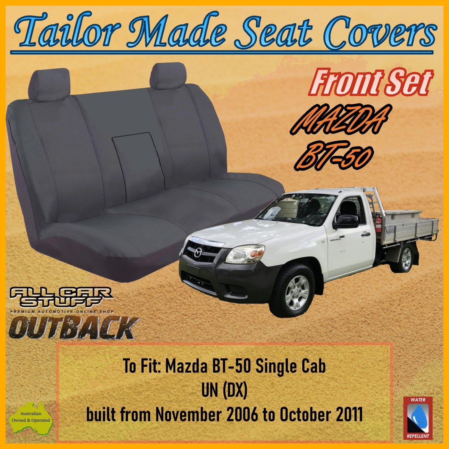 MAZDA BT-50 SINGLE CAB 06-11 CAR SEAT COVER SET