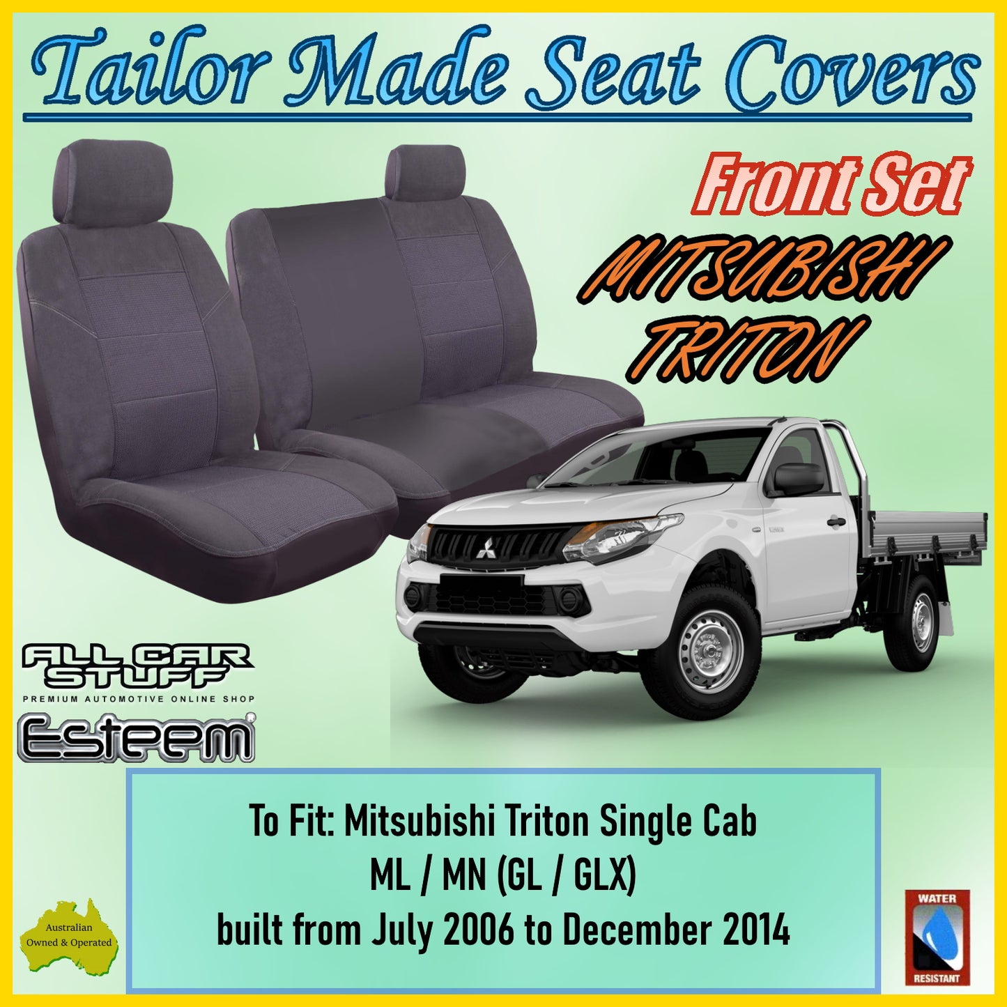 MITSUBISHI TRITON SINGLE CAB 06-14 CAR SEAT COVER SET