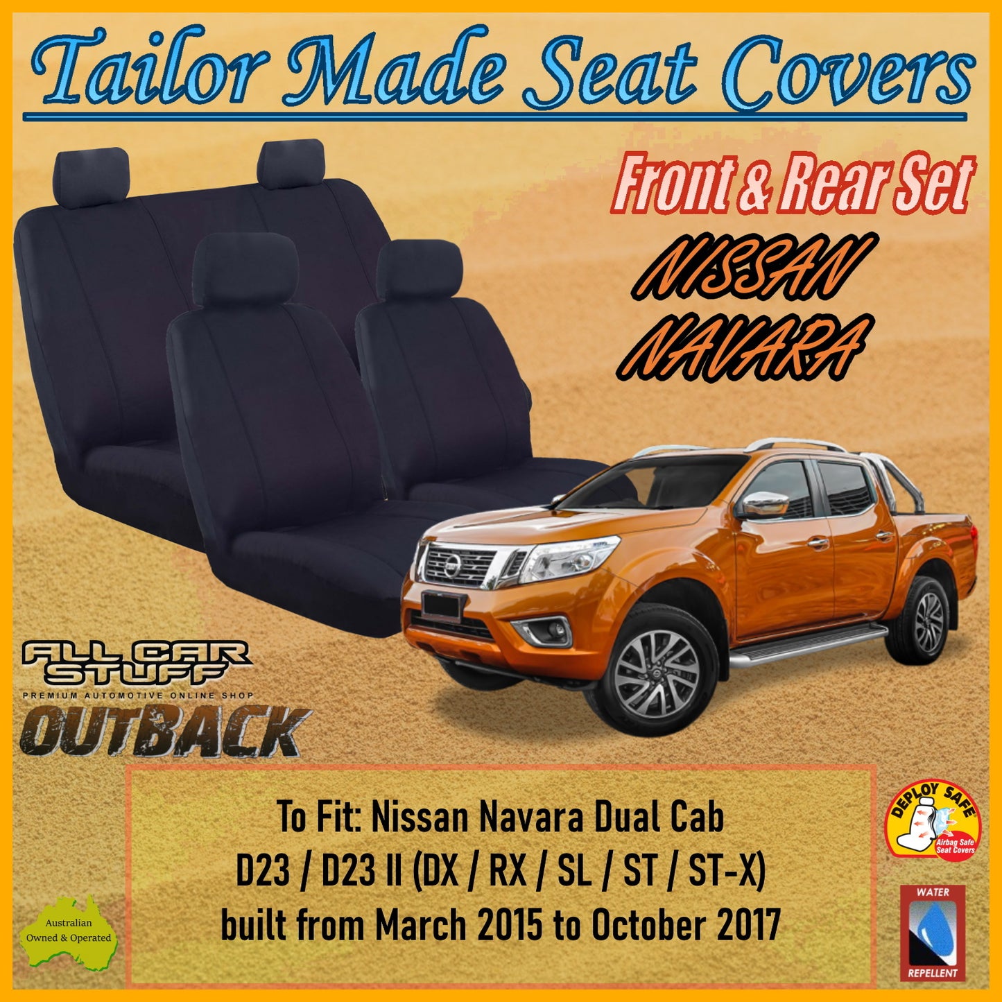 NISSAN NAVARA DUAL CAB 15-17 CAR SEAT COVER SET