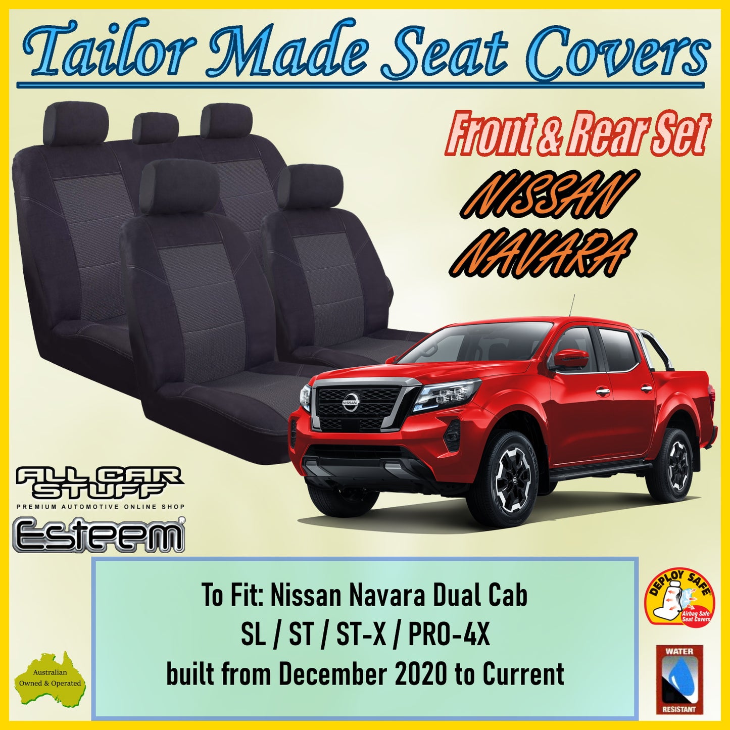 NISSAN NAVARA DUAL CAB 20-24 CAR SEAT COVER SET