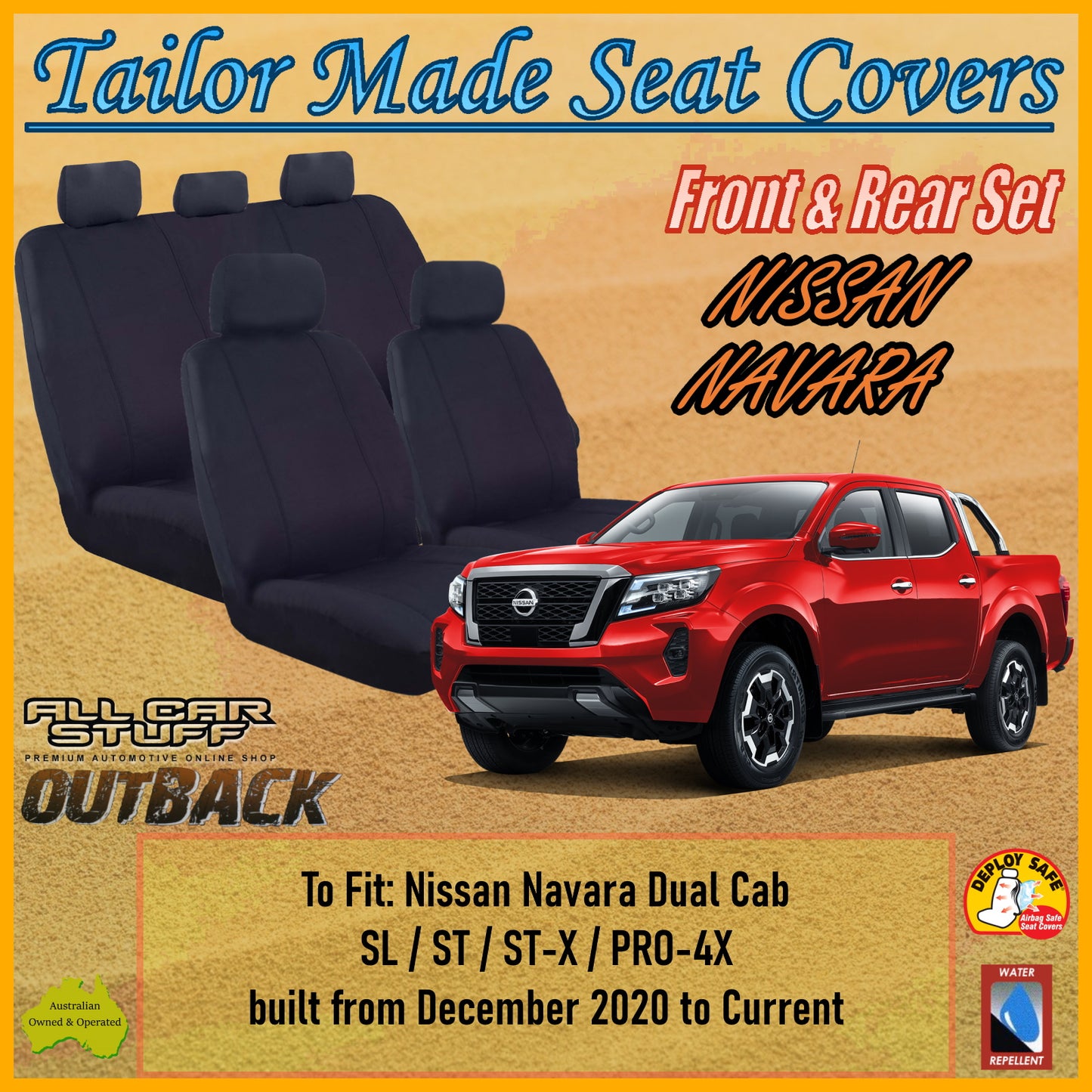 NISSAN NAVARA DUAL CAB 20-24 CAR SEAT COVER SET
