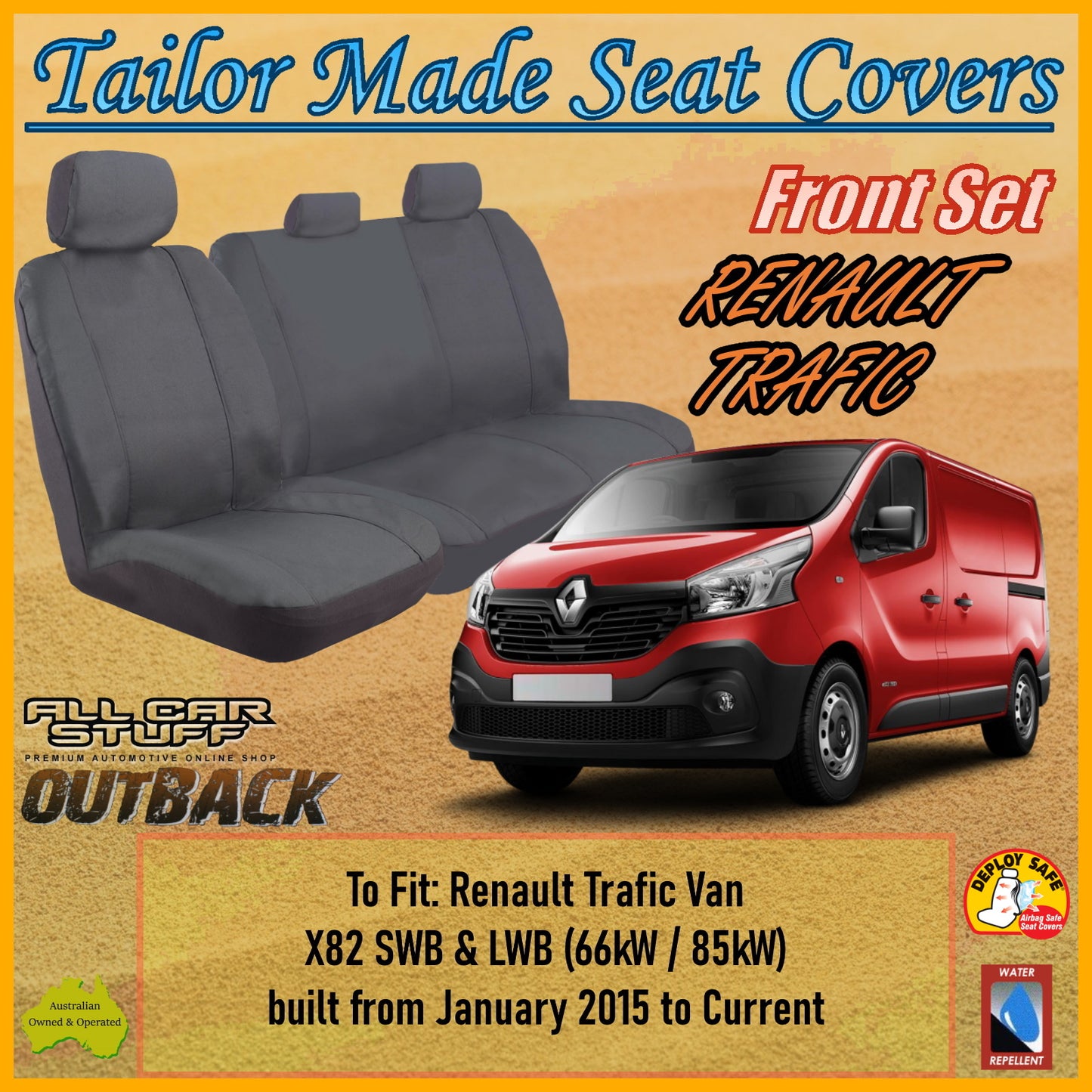 RENAULT TRAFIC 15-24 CAR SEAT COVER SET