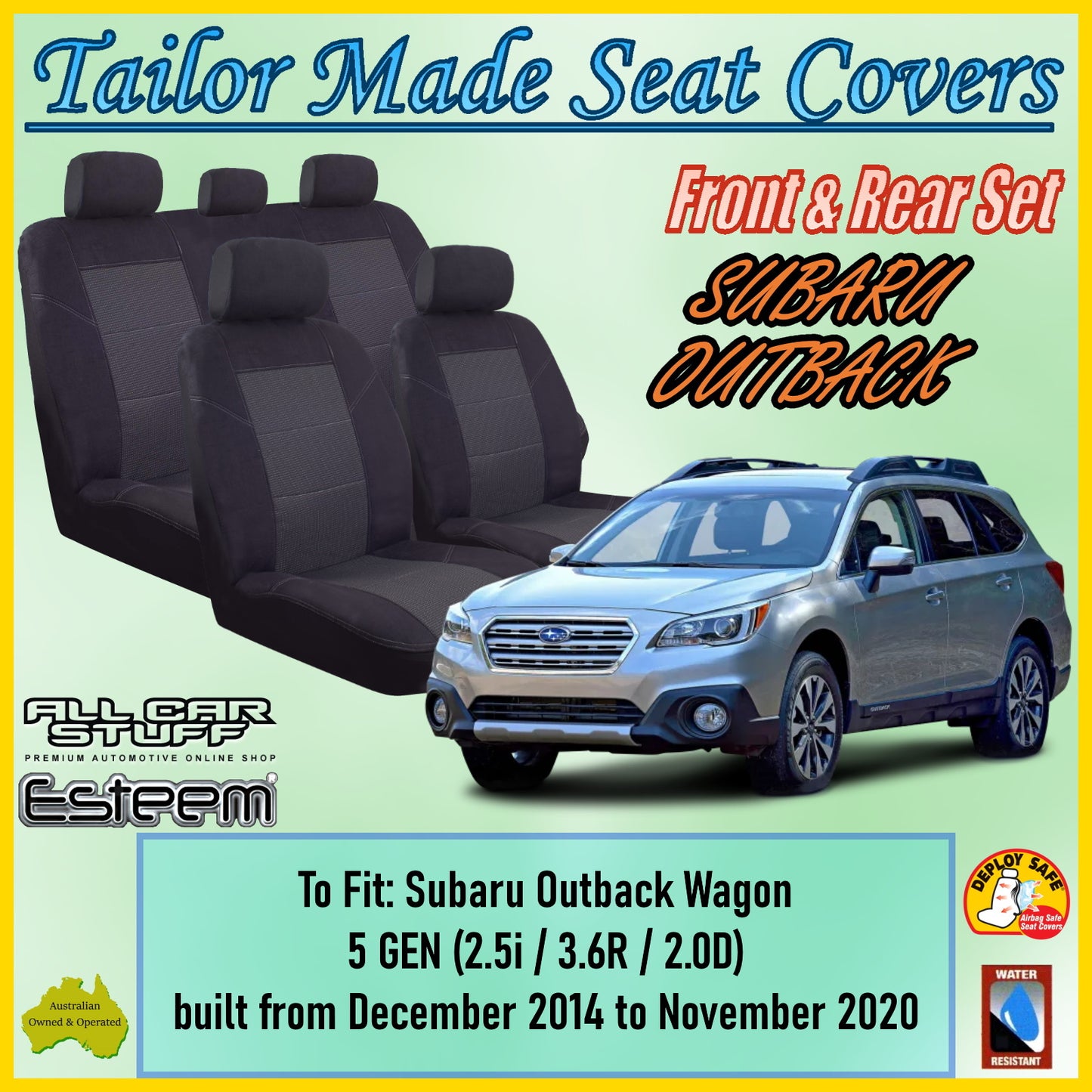 SUBARU OUTBACK 14-20 CAR SEAT COVER SET