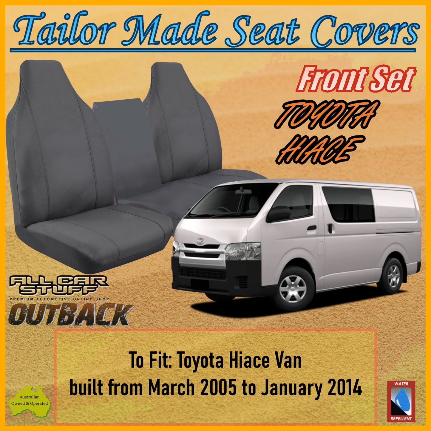 TOYOTA HIACE VAN 05-14 CAR SEAT COVER SET