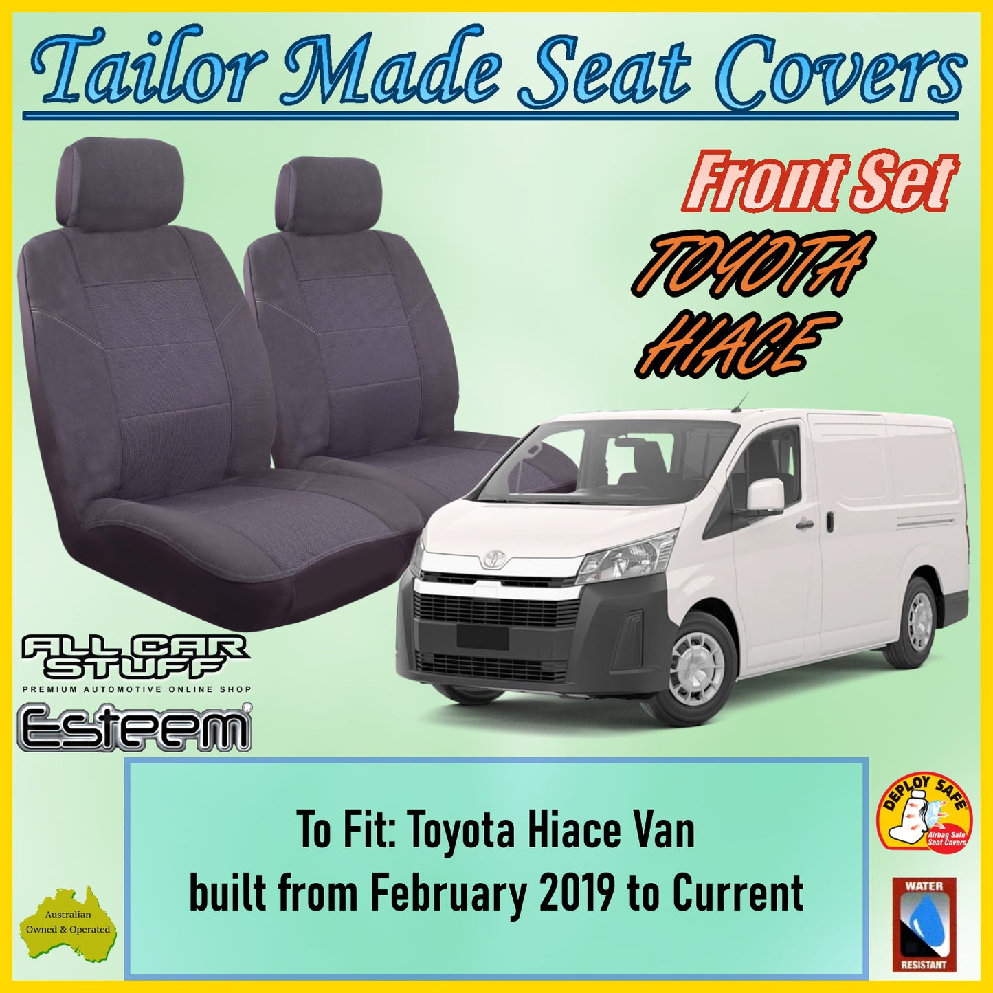 TOYOTA HIACE VAN 19-24 CAR SEAT COVER SET