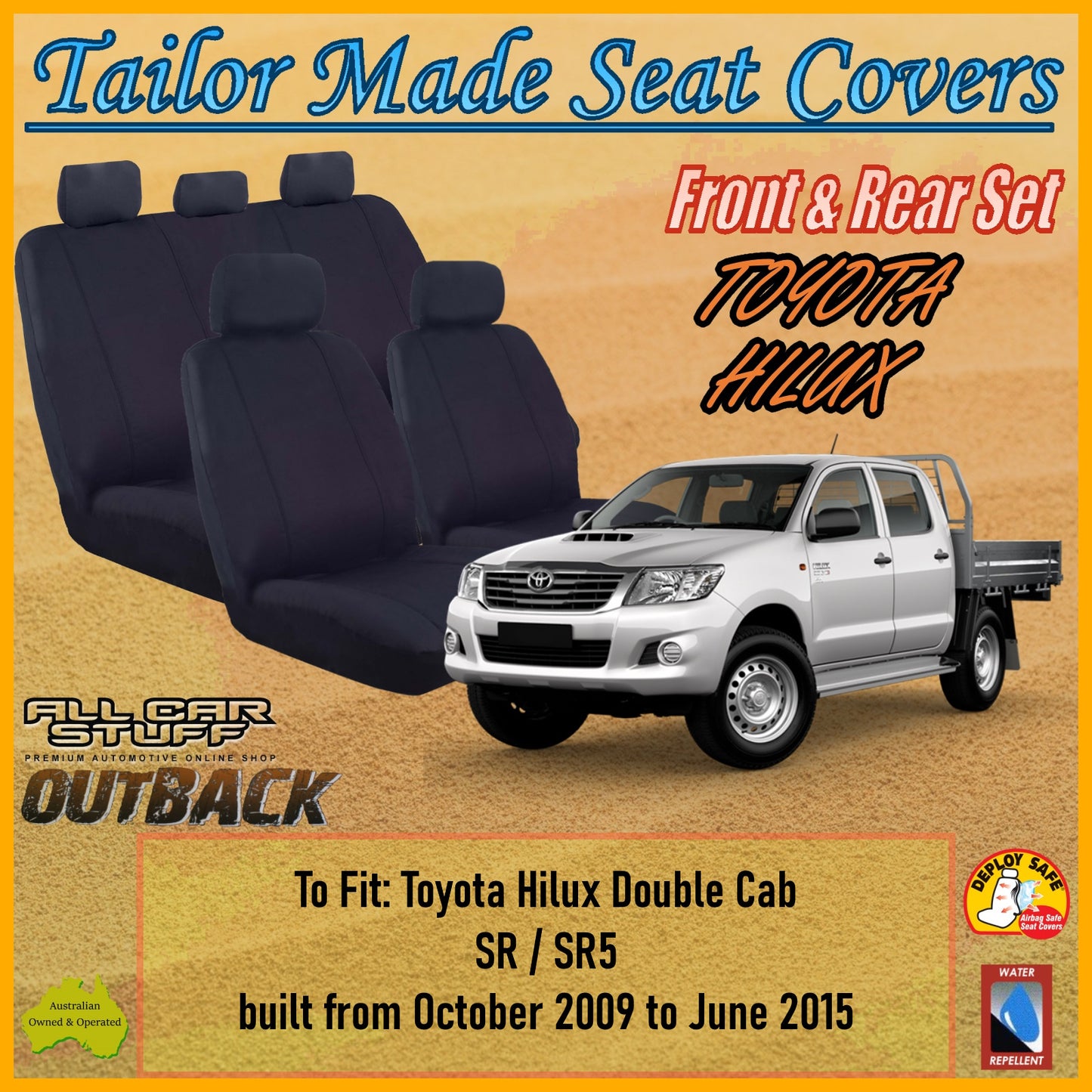 TOYOTA HILUX DOUBLE CAB 09-15 CAR SEAT COVER SET