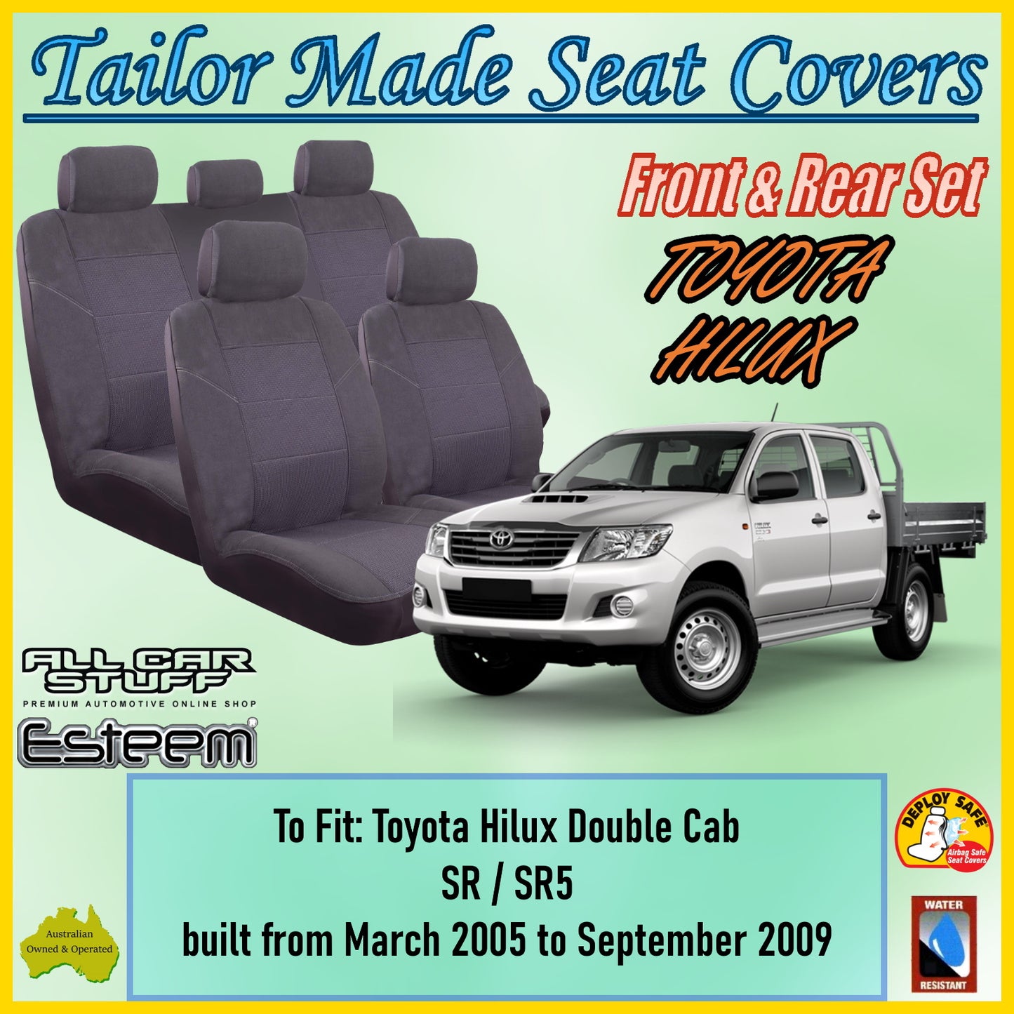 TOYOTA HILLUX DOUBLE CAB 05-09 CAR SEAT COVER SET