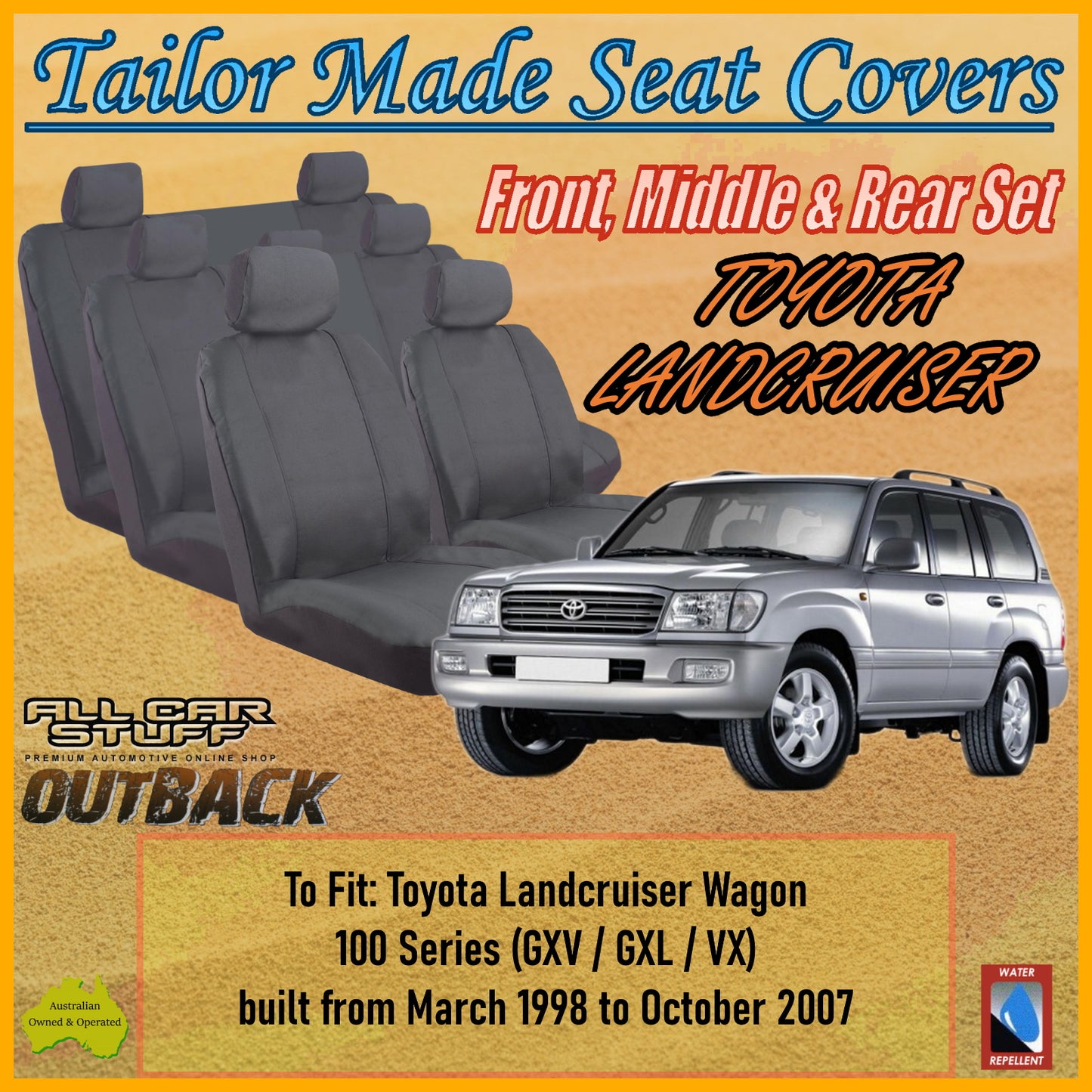 TOYOTA LANDCRUISER 100 SERIES 98-07 CAR SEAT COVER SET