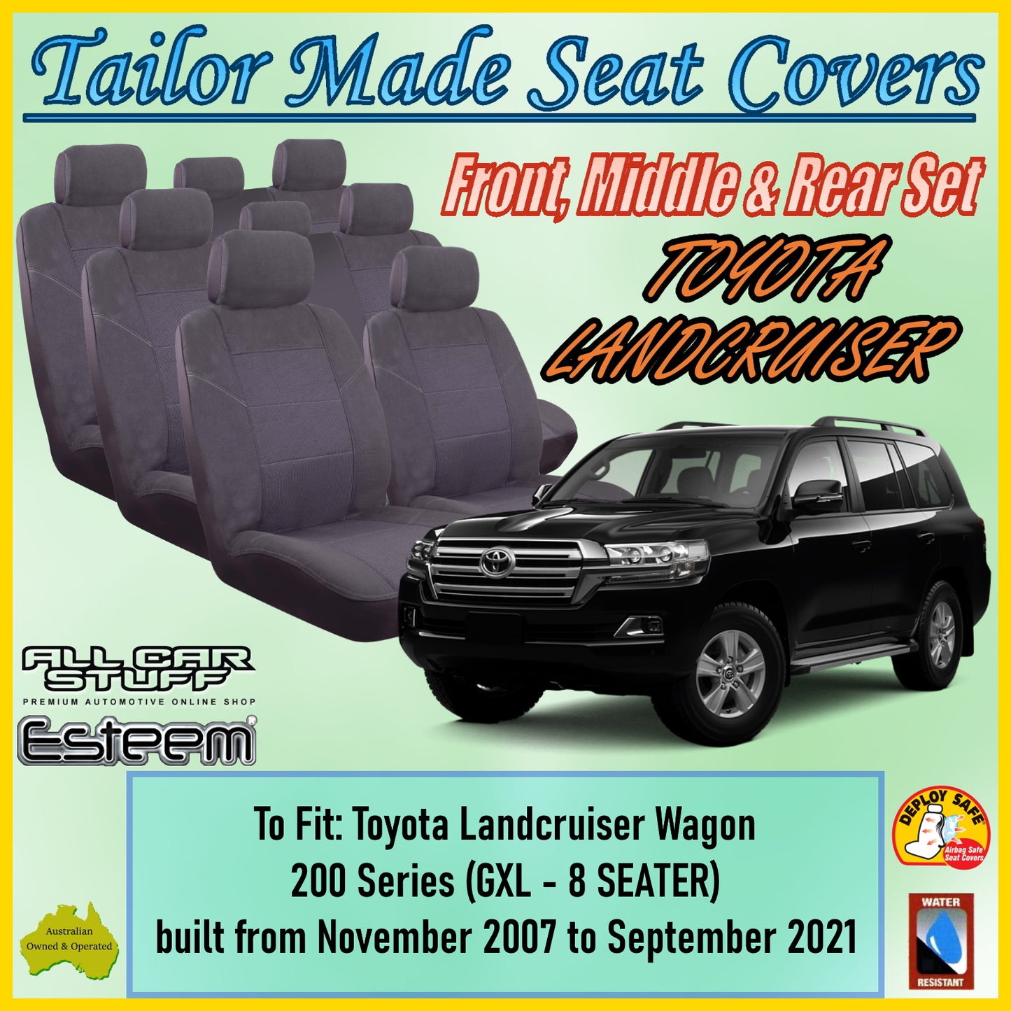 TOYOTA LANDCRUISER 200 SERIES 07-21 CAR SEAT COVER SET