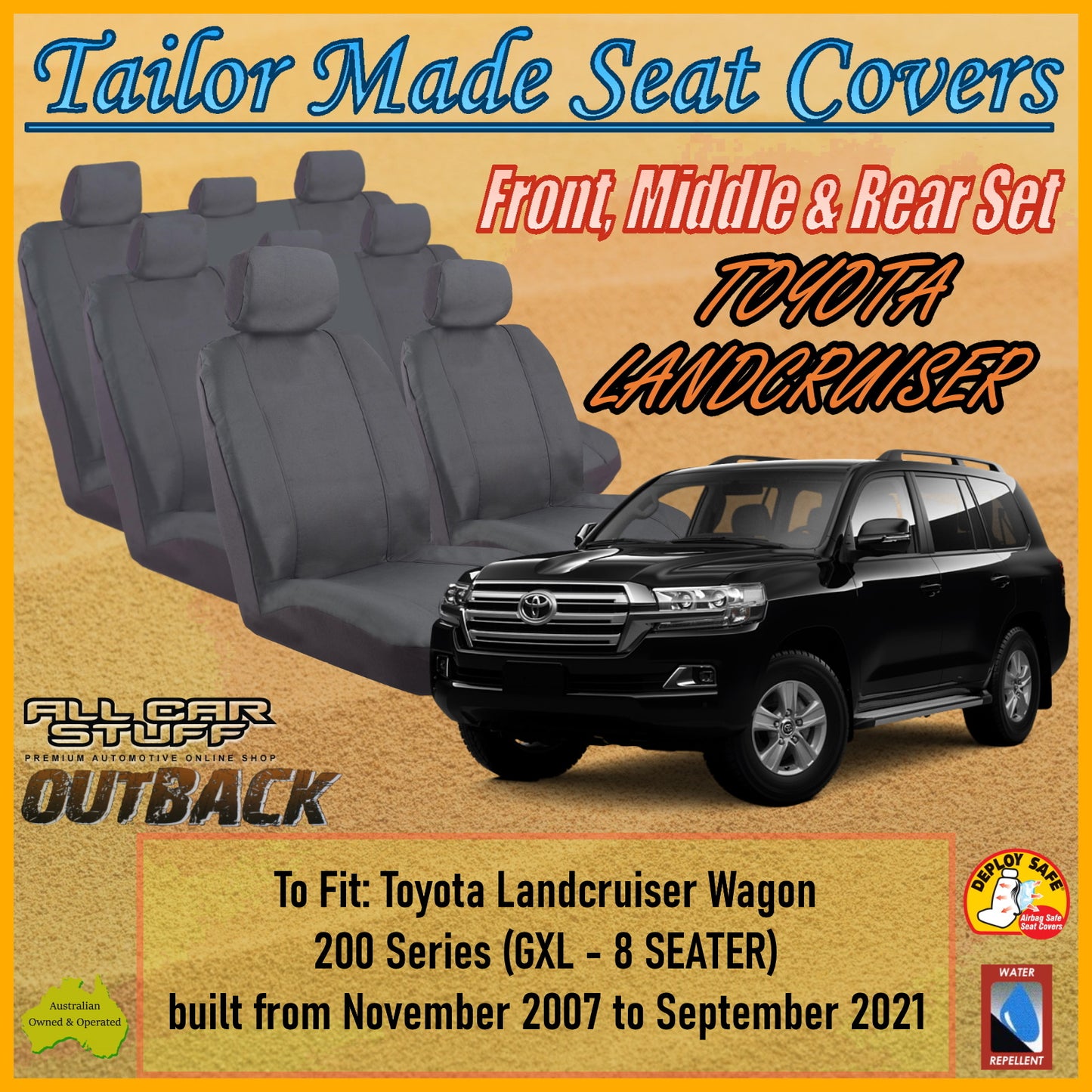 TOYOTA LANDCRUISER 200 SERIES 07-21 CAR SEAT COVER SET