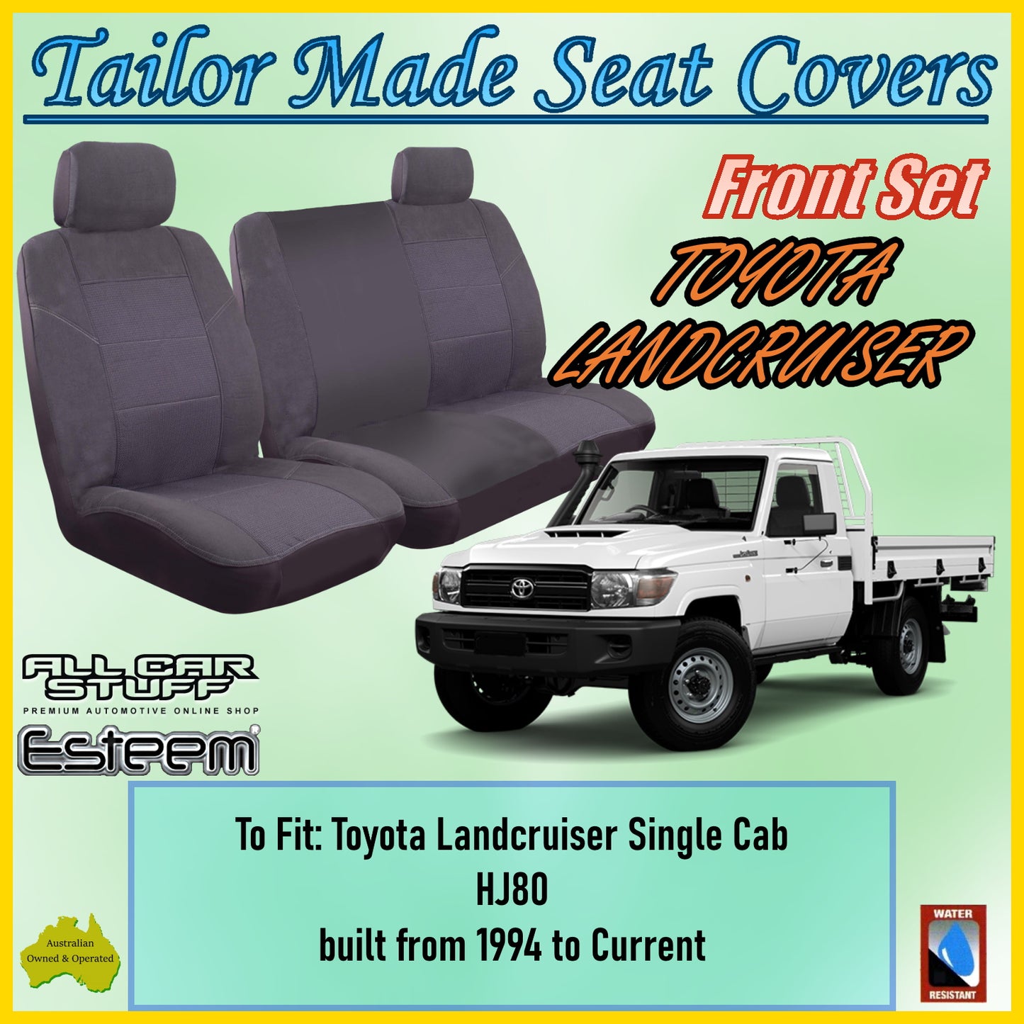 TOYOTA LANDCRUISER SINGLE CAB 94-24 CAR SEAT COVER SET
