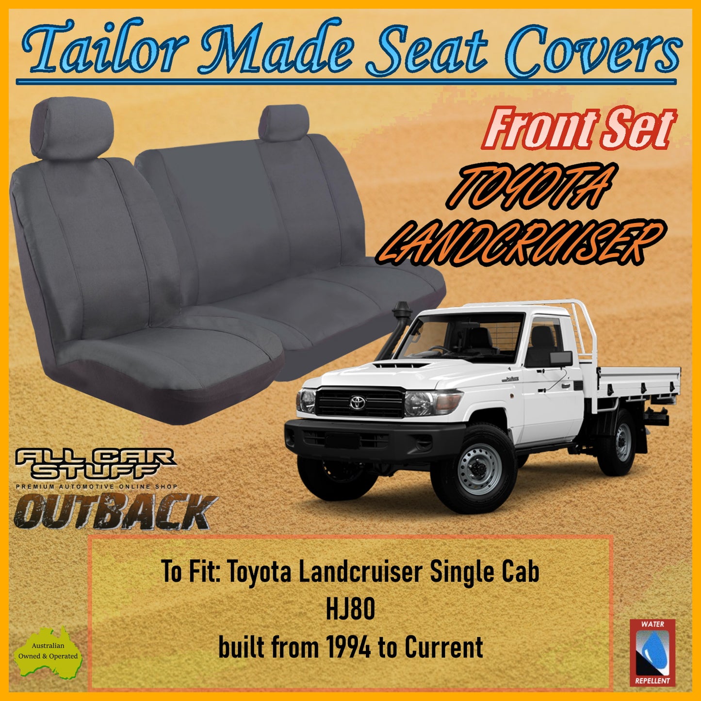 TOYOTA LANDCRUISER SINGLE CAB 94-24 CAR SEAT COVER SET