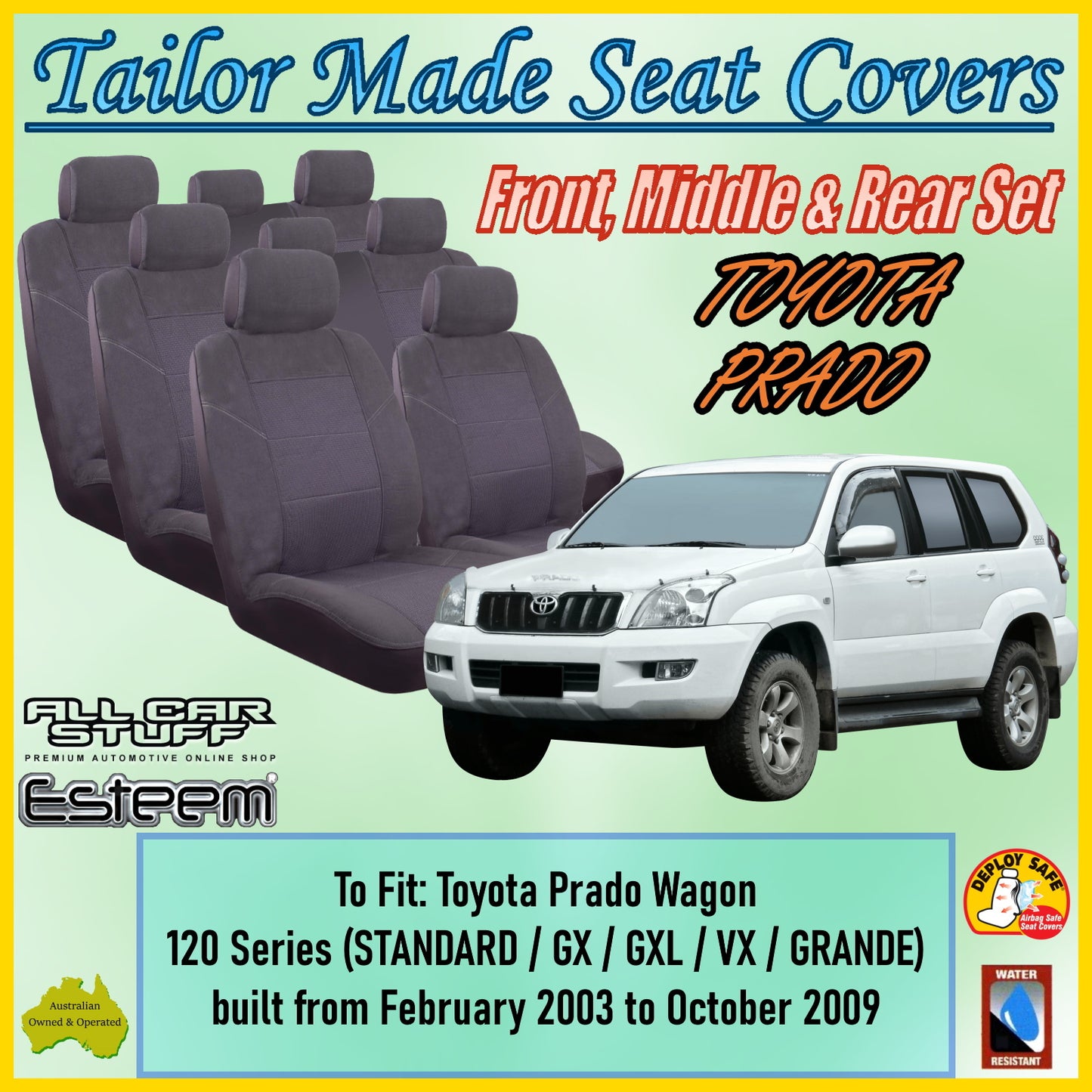 TOYOTA PRADO 120 SERIES 03-09 CAR SEAT COVER SET