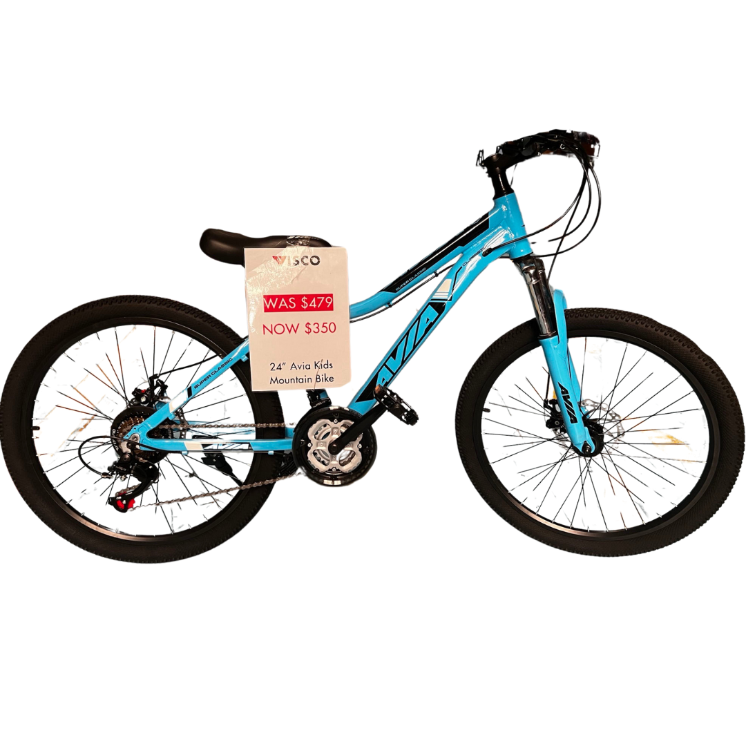 24" Avia Kids Mountain Bike SHIMANO Gear 7 Speed Blue