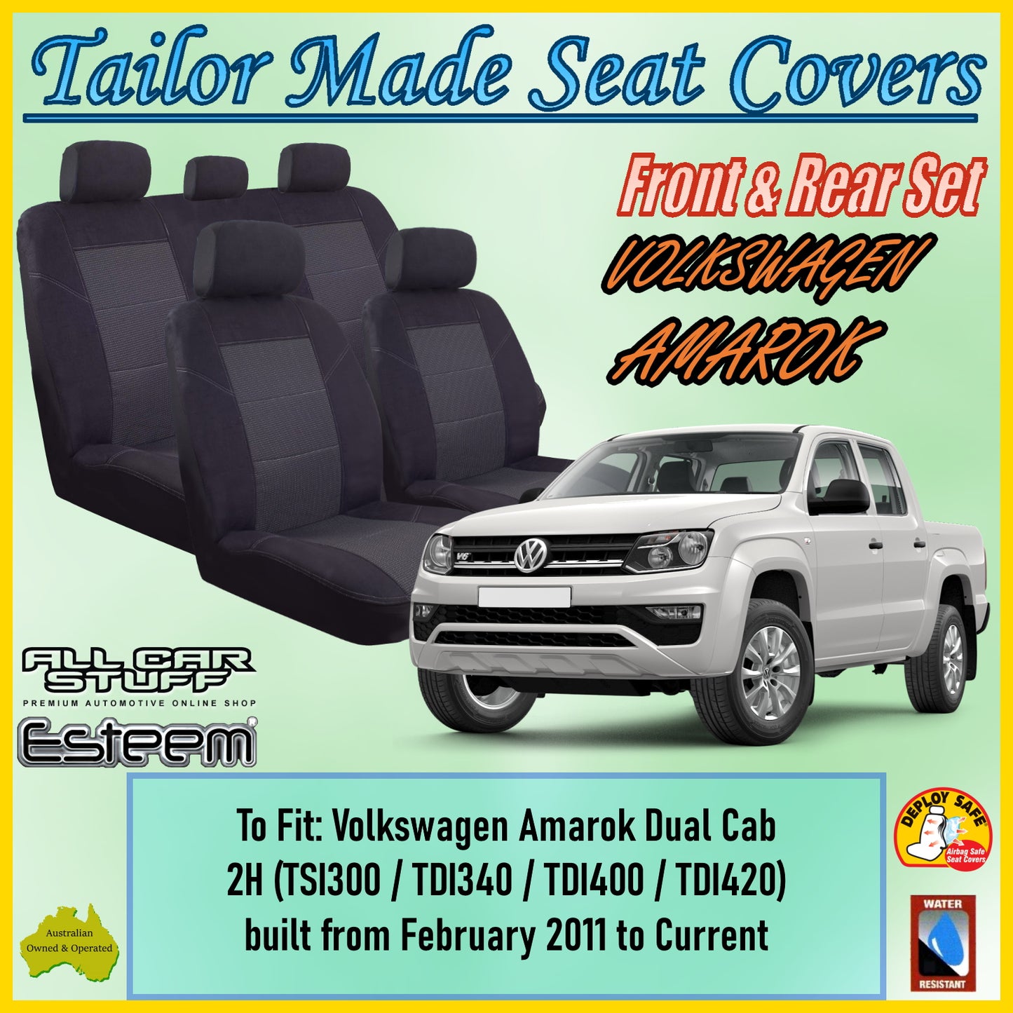 VOLKSWAGON AMAROK DUAL CAB 11-24 CAR SEAT COVER SET