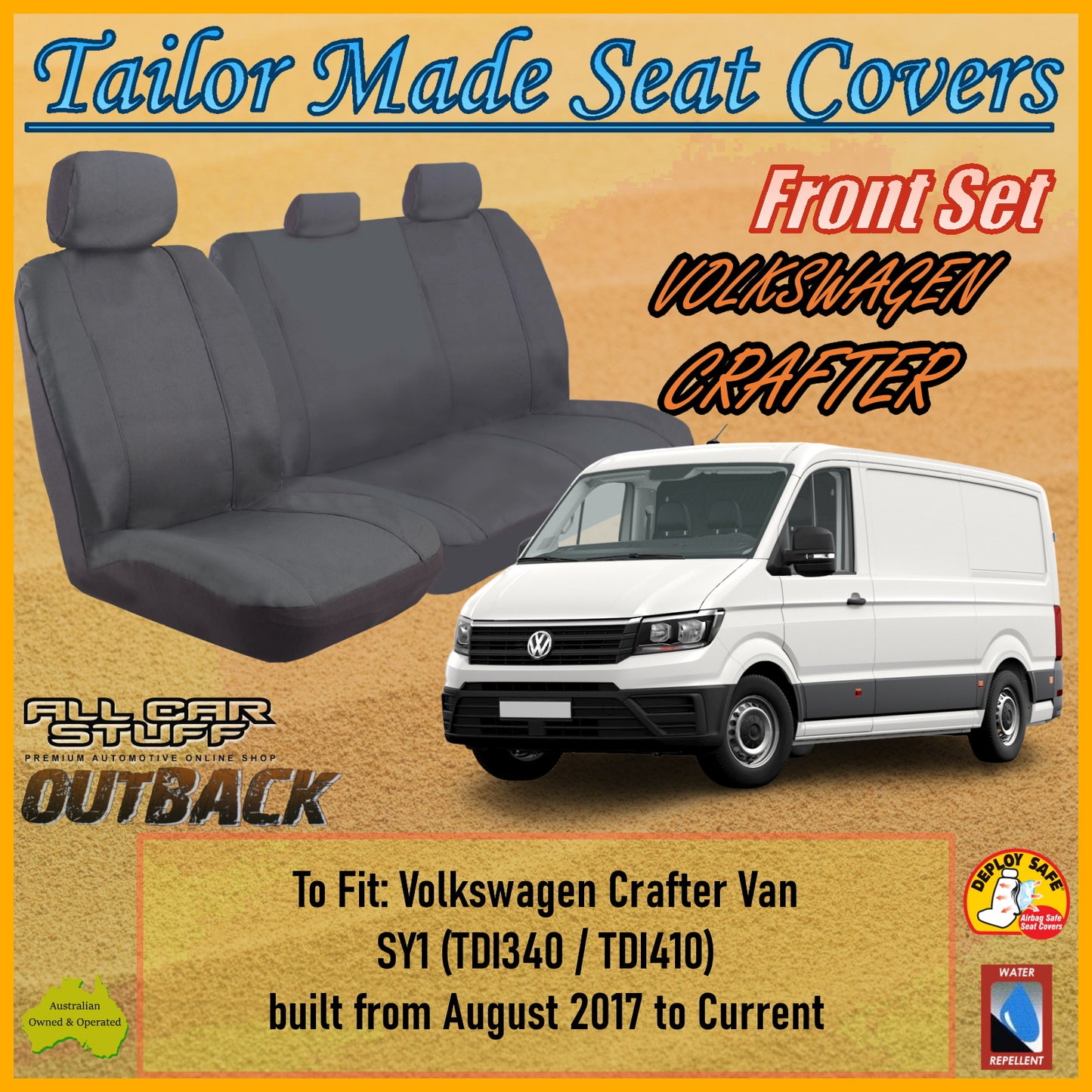VOLKSWAGON CRAFTER VAN 17-24 CAR SEAT COVER SET