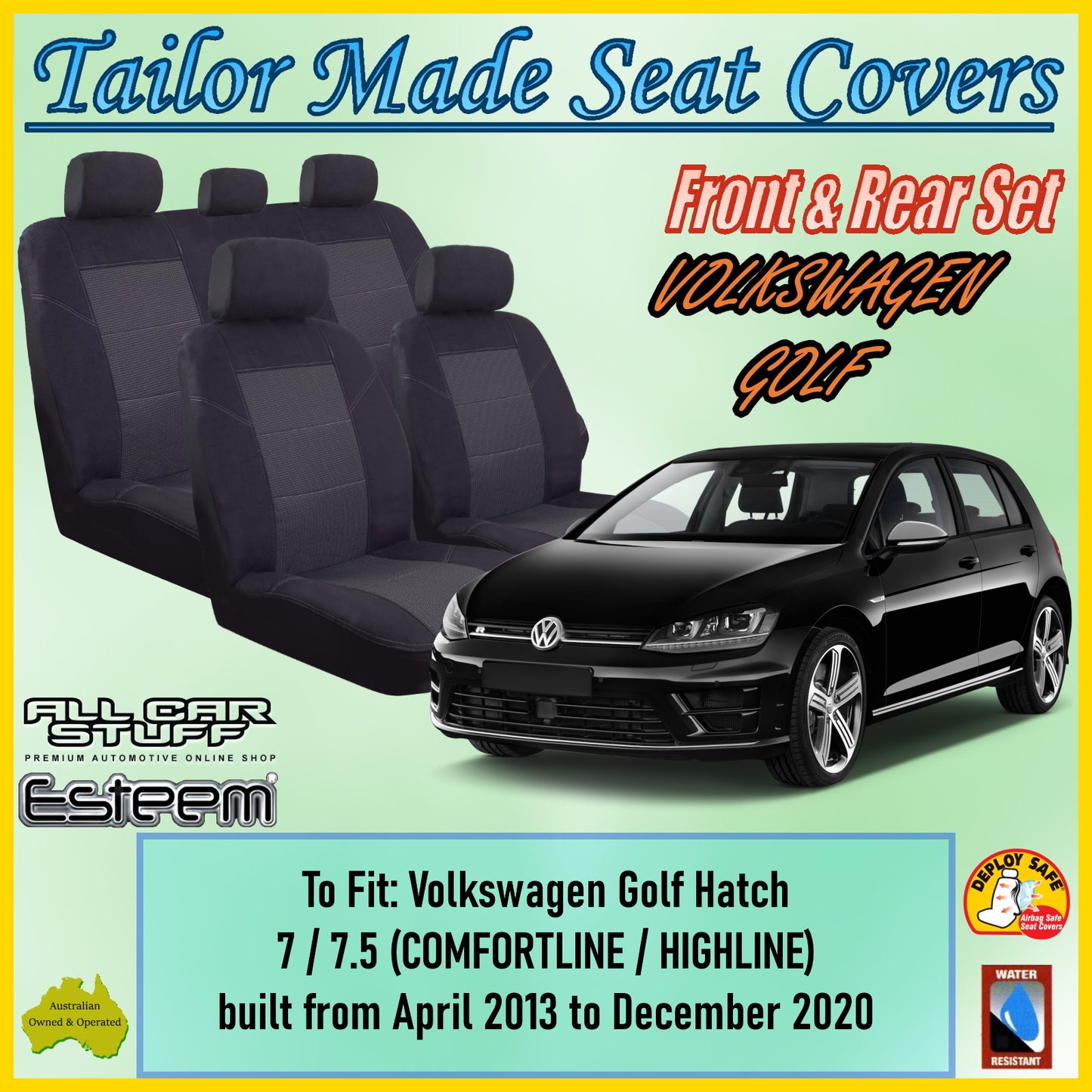 VOLKSWAGON GOLF HATCH 13-20 CAR SEAT COVER SET