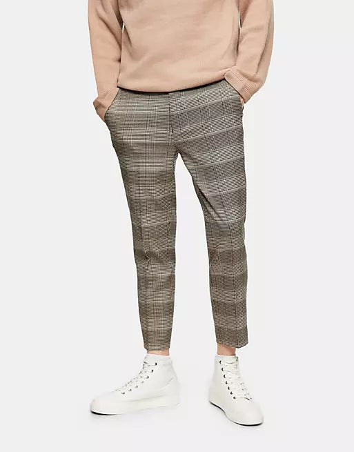 Stretch skinny best sale check trousers