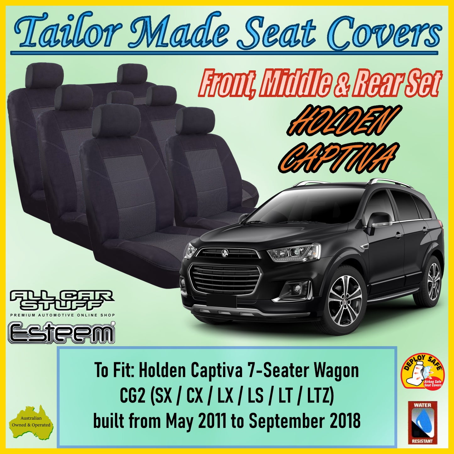 HOLDEN CAPTIVA 7 SEATER CAR SEAT COVER