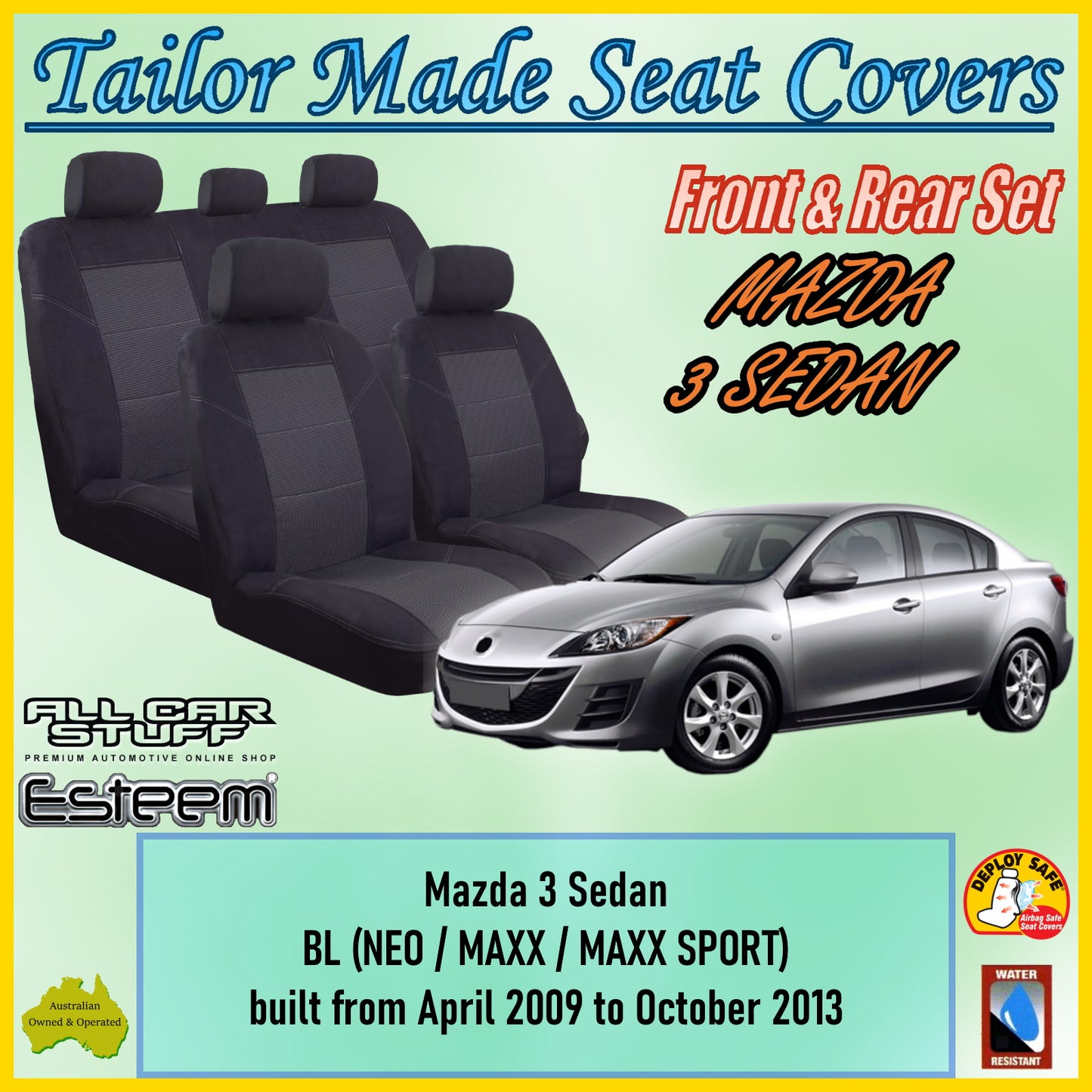 MASDA 3 SEDAN 09-13 CAR SEAT COVER SET