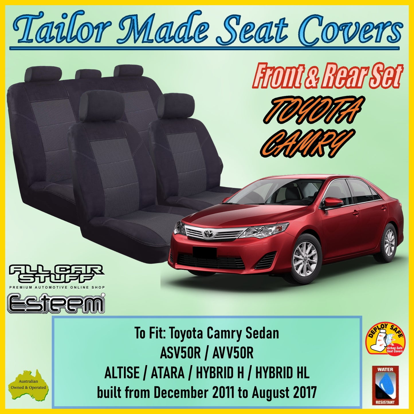 TOYOTA CAMRY SEDAN 11-17 CAR SEAT COVER SET