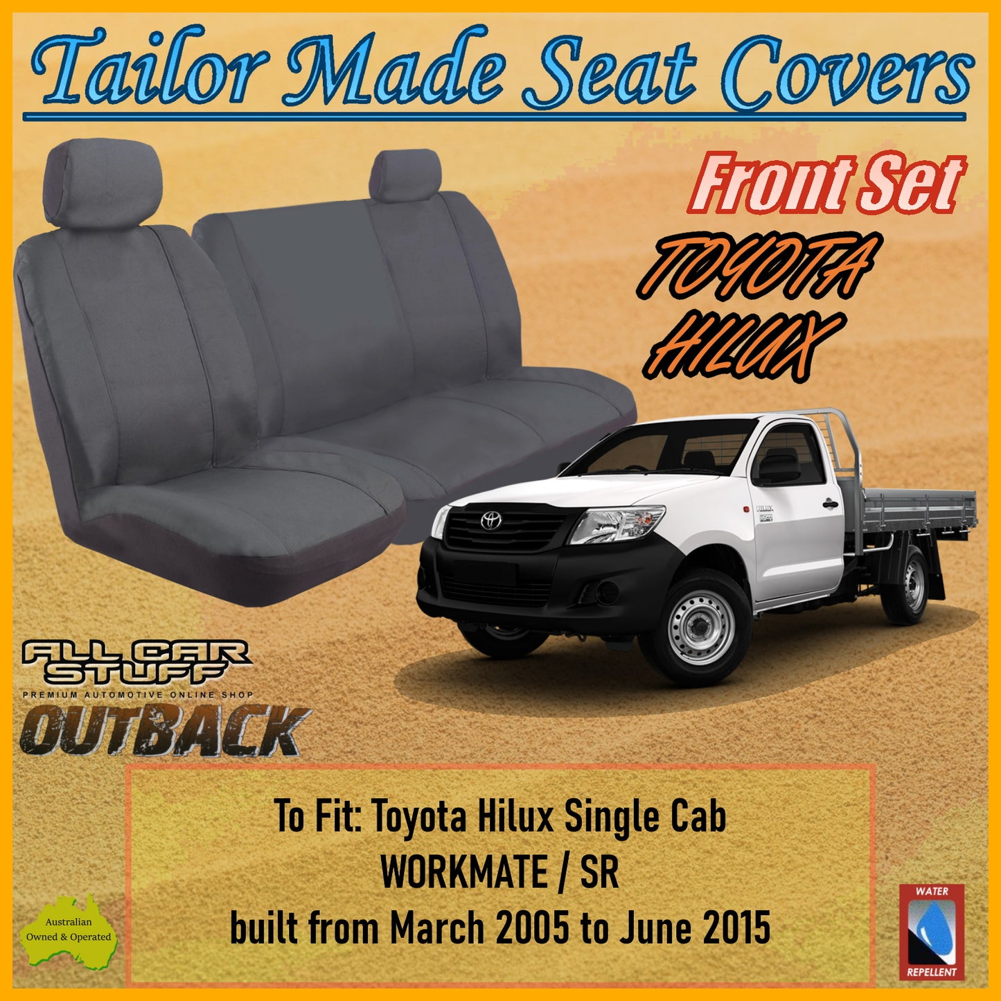 TOYOTA HILUX SINGLE CAB 05-15 CAR SEAT COVER SET