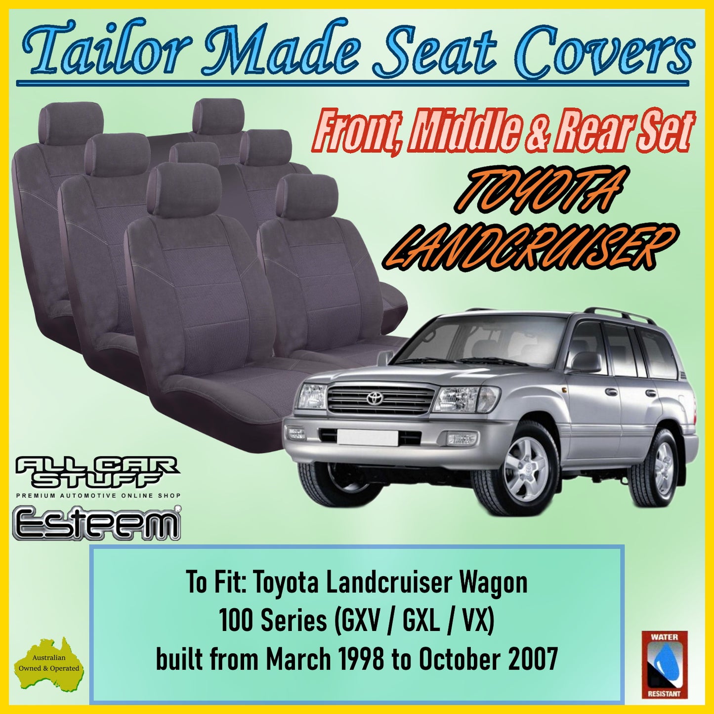 TOYOTA LANDCRUISER 100 SERIES 98-07 CAR SEAT COVER SET