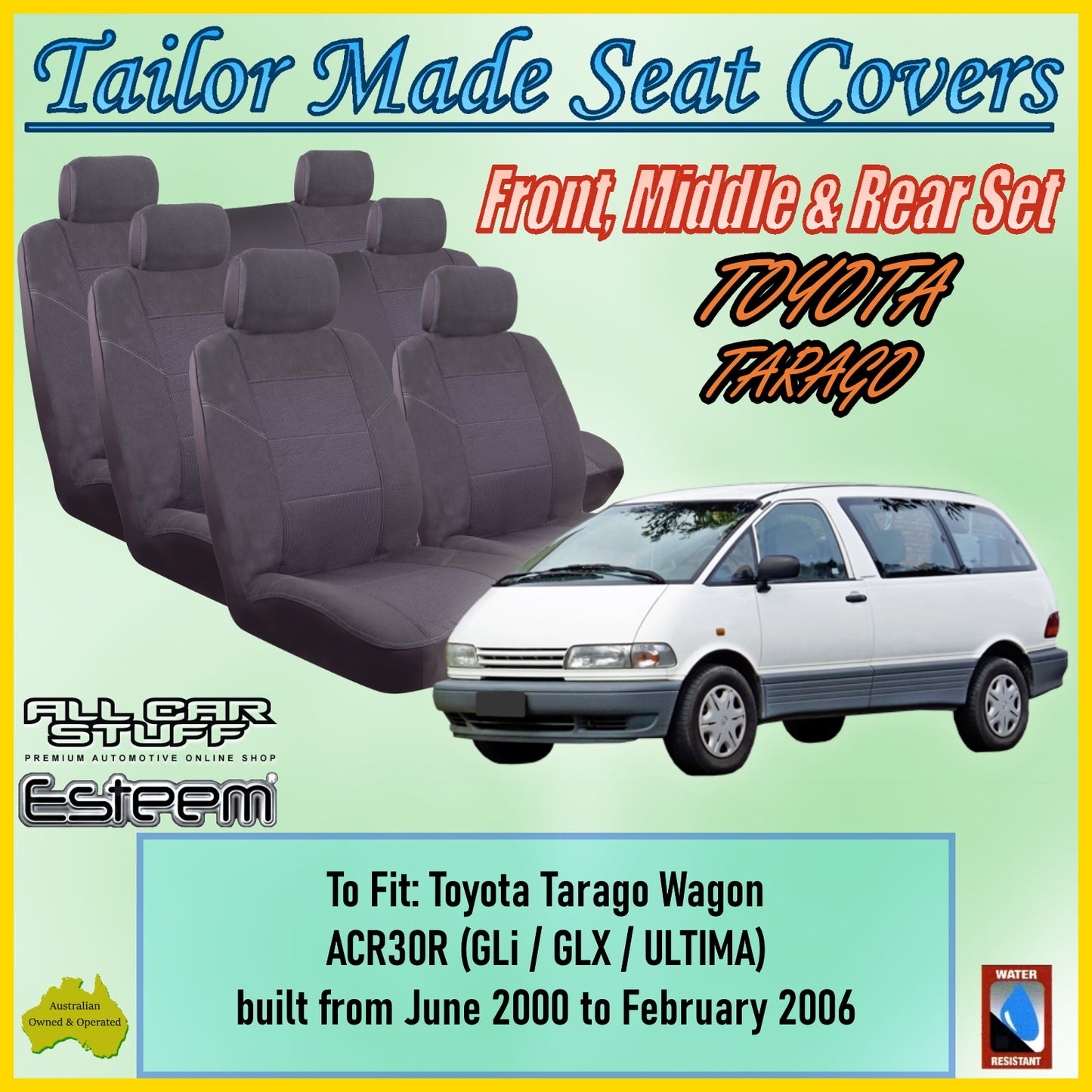 TOYOTA TARAGO 00-06 CAR SEAT COVER SET